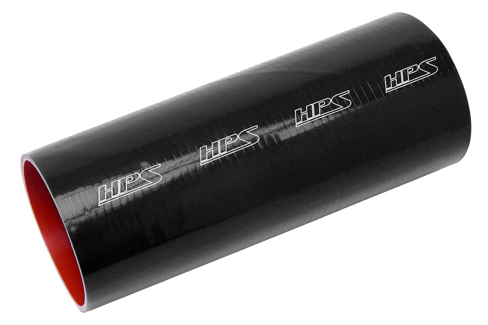 HPS Silicone Hoses, HPS 10" 6-ply Reinforced Silicone Straight Coupler Hose | Universal (HTST-1000-BLK)