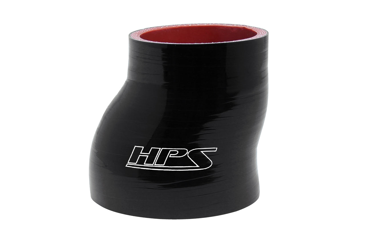 HPS Silicone Hoses, HPS 2-1/2" - 2-3/4" 4-ply Reinforced Silicone Offset Coupler Hose | Universal (HTSOR-250-275-BLK)