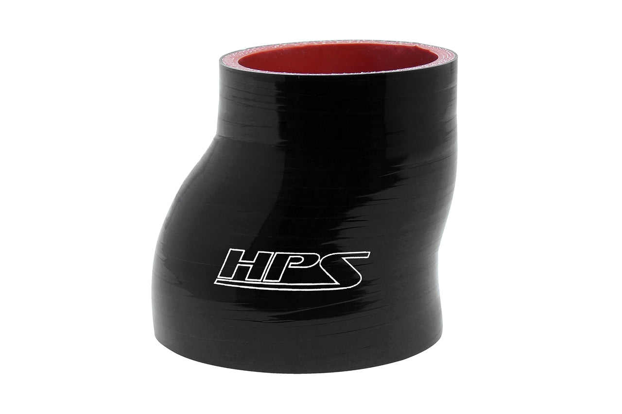 HPS Silicone Hoses, HPS 2-1/2" - 3-1/2" 4-ply Reinforced Silicone Offset Coupler Hose | Universal (HTSOR-250-350-BLK)