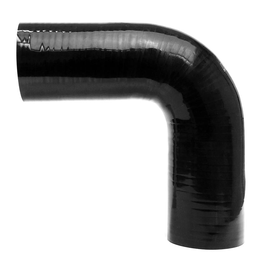 HPS Silicone Hoses, HPS 3-1/4" 4-ply Reinforced Silicone 90 Degree Elbow Hose | Universal (HTSEC90-325-BLK)